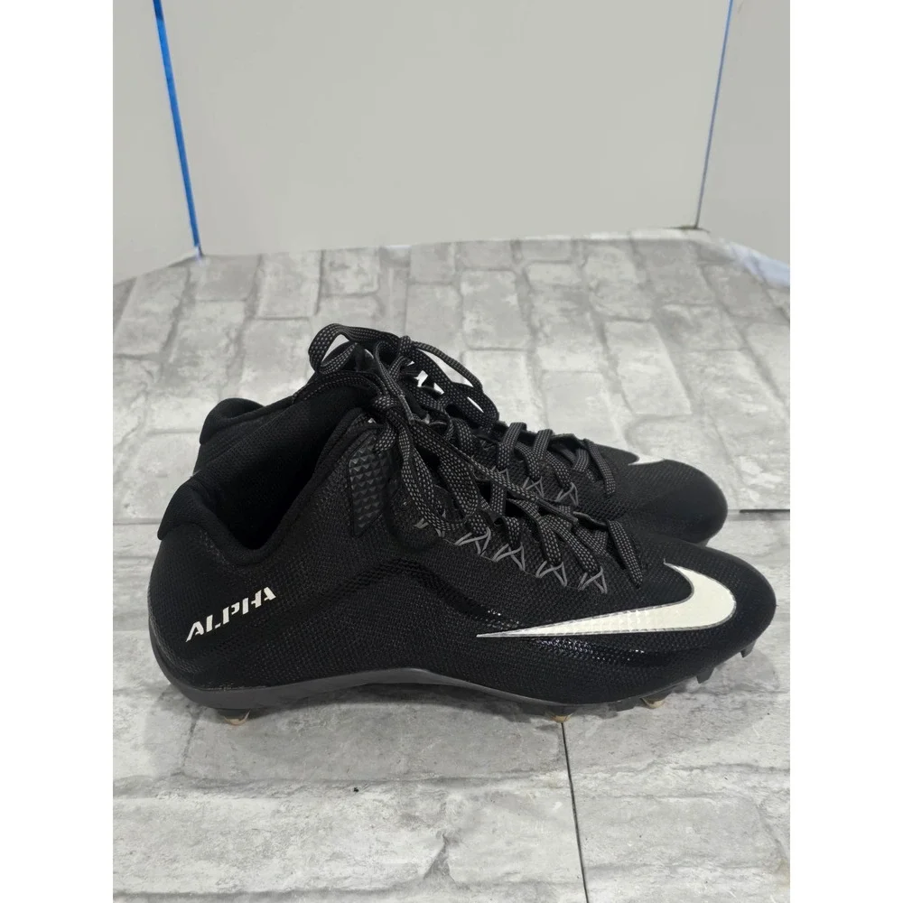 Nike Black ‎ Alpha Pro 2 II Mid 3/4 D Football Cleats 719932-010 Men's Size 13
